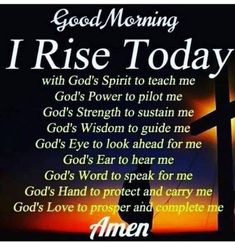 a cross with the words good morning i rise today