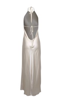 Get ready to turn heads in this Reformation ivory silk halter formal dress! Made from luxurious silk, this maxi dress features a sexy halter neckline and an open back that will make you feel sleek and confident. Complete the look with gold strappy heels and a jeweled clutch. Size XL Shell 100% Silk Lining 100% Viscose Button back closure Open back Halter neck tie Bust 44" Waist 36" Shoulder to hem 67" Gold Strappy Heels, Ivory Silk, Halterneck Dress, Halter Neckline, Strappy Heels, Xl Dress, Halter Formal Dress, Formal Dress, Halter Neck