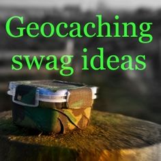 an image of a book with the title geocaching swag ideas