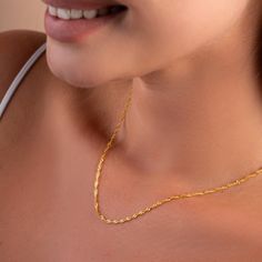 Gold Singapore Chain Necklace, Twist Chain Necklace, Thin Rope Chain Necklace, Twisted Chain Necklace, Twisted Rope Chain Necklace for Women * Material: High Quality Solid 925 Sterling Silver * Finish: Sterling Silver ∙ 18K Gold - Rose Gold * Chains have patents and stamps. (925K) * Each item is made-to-order, which gives our pieces a unique meaning that is specific and special to you. * Extender: All chains necklaces come with a 𝟐″ 𝐞𝐱𝐭𝐞𝐧𝐝𝐞𝐫 so you can find the best length for you. HOW Unique Meaning, Twisted Chain, Rope Chain Necklace, Rose Gold Chain, Chains Necklaces, Jewelry Boxes, Elegant Jewelry, Rope Chain, Necklace For Women