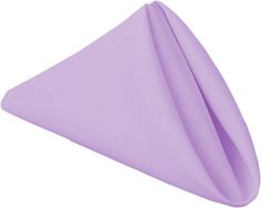 a purple napkin folded in the shape of a triangle