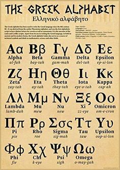 an old greek alphabet is shown in this image