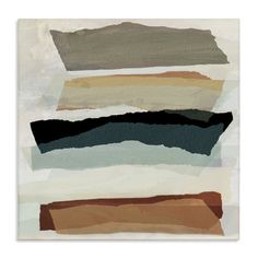 an abstract painting with different shades of brown, green and beige on it's surface