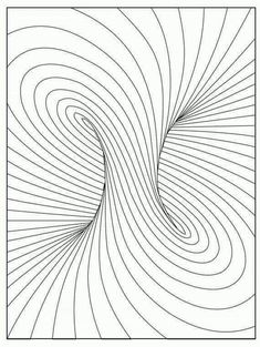 a black and white image of an abstract design with wavy lines in the center, as well as a square frame