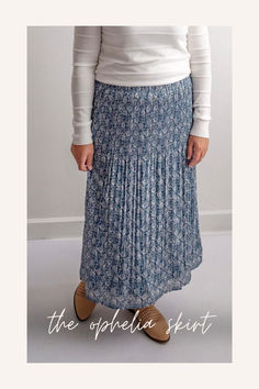 The Ophelia Pleated Floral Skirt is another treasure for your closet. The crinkle pleated skirt and floral print are both elegant and timeless. Casual Flowy Maxi Skirt With Accordion Pleats, Pleated Floral Skirt, Modest Clothes, Floral Pleated Skirt, Be Intentional, Modest Clothing, Floral Midi Skirt, Curated Gifts, Modest Outfits