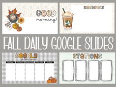 fall daily google slides with pumpkins and leaves