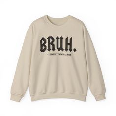 Bruh Formerly Known As Mom Sweatshirt, Mom Mommy Bruh, Christmas mom sweatshirt, Bruh Mom Shirt, Sarcastic Mom sweatshirt 💫Ideal for any situation, a unisex heavy blend crewneck sweatshirt is pure comfort. 💫 Made with a medium-heavy fabric blend of 50% cotton and 50% polyester, this sweatshirt feels cozy and is the perfect choice for those colder months. 💫 Made using 100% ethically grown US cotton. Gildan is also a proud member of the US Cotton Trust Protocol ensuring ethical and sustainable Mom Mommy Bruh, Christmas Mom, Mom Sweatshirt, Environmental Impact, Mom Shirt, Mom Shirts, Heavy Fabric, Crewneck Sweatshirt, Crew Neck Sweatshirt