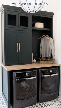 a washer and dryer in a laundry room