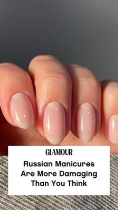 For years, the “Russian manicure” remained a salon industry secret, with only a handful of select nail techs performing and promoting the method. But once it went viral on TikTok, that quickly changed—so much so that “Russian manicure near me” is now one of Google's top searched beauty queries. Nail Clean Look, Clean Nail Manicure, Mitral Nail Designs, Simple Cream Nail Designs, How To Do A Russian Manicure, Russian Style Manicure, Russian Manicure Ideas, Russian Gel Nails, Russian Gel Manicure Design