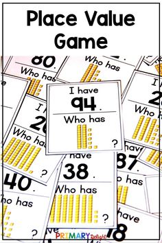 place value game with yellow and black numbers