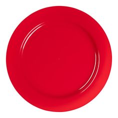 a red plate on a white background