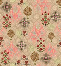 a wallpaper pattern with flowers and crosses on the backgroung background,