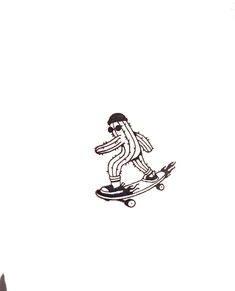 a drawing of a person riding a skateboard