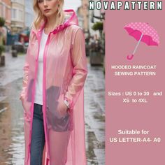 Raincoat Sewing Pattern, Jacket Sewing Pattern, Hooded coat, Front Zipper Jacket, Women's raincoat Pattern, Women's Hoodie Pattern,XS-4XL Womens Hoodie Pattern, Diy Womens Clothes, Raincoat Pattern, Unique Sewing Patterns, Jacket Sewing Pattern, Jacket Sewing, Pattern Jacket, Hoodie Pattern