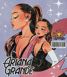 the cover to ariana grande's album, featuring two women in black dresses