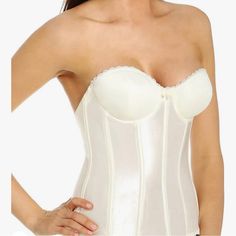 Product Details About This Item Fabric Type 100% Nylon Care Instructions Hand Wash Only About This Item Convertible Longline Torsolette With Low Back Center Front Is Approx. 11.5'' Tall Center Back Is Approx. 9.5'' Tall Stretch Microfiber Hook Count: 12-Hook = B-C Elegant Nylon Corset With Built-in Bra, Elegant Shaping Corset, Partially Lined Underbust Corset, Strapless Padded Corset, Elegant Full Coverage Corset With Built-in Bra, White Fitted Nylon Bra, Fitted White Nylon Bra, Elegant Stretch Corset With Bra-friendly Design, Elegant Stretch Nylon Corset