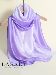 Lasaky - Contemporary Ombre-Infused Chiffon Scarf for Everyday Elegance Blush Scarf, Denim Sweater Jacket, Exclamation Point, Ombre Design, Candles For Sale, Denim Sweater, Purple Ombre, Ombre Effect, Silky Scarf