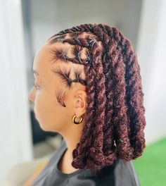 Graduation Loc Hairstyles With Cap, Two Strand Loc Styles For Women, Two Strand Twist Locs, Loc Knots, Cornrow Hairstyle, Short Dreadlocks Styles