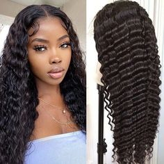 Made with 100% virgin human hair. This real human hair lace frontal wig can be dyed and style, so you can use the flat iron for a sleek look or roll it up for a curly or wavy look to effortlessly enjoy a new hair vibe, or dye different colors. Price List: 14" -- $87.79 ；16" -- $99.89；18" -- $118.89 ；20" -- $132.89； 22" -- $149.89； 24" -- $162.89 Curly Human Hair Wig, Wigs Human Hair, Raw Hair, Peruvian Hair, Lace Closure Wig, Lace Hair, Straight Human Hair, Real Human Hair, Deep Wave