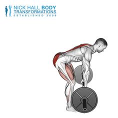 a man doing squats on a barbell with the words nick hall body translations