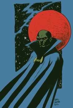 an image of a man with a red sun on his face in front of the moon