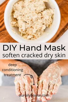 Diy Hand Mask Dry Skin, Diy Mens Skin Care, Diy Nail Mask, Diy Hand Lotion For Dry Hands, How To Soften Hands Naturally, Remedy For Dry Hands, Parafin Hand Mask, Diy Hand Cream For Dry Cracked Hands, Dry Hands Remedy Diy