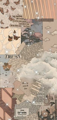 a collage of images with words and pictures on them, including the word trust