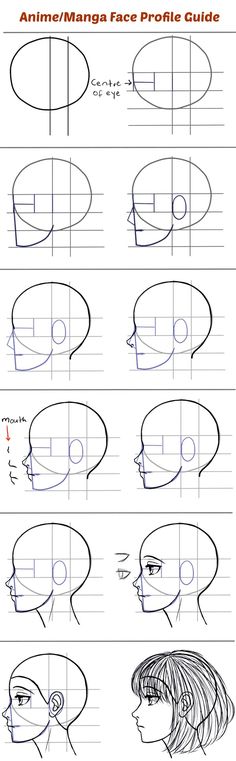 how to draw anime faces with the help of pencils and marker on white paper