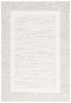 a white rug with a square in the middle