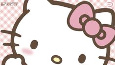 an image of a hello kitty wallpaper with pink and brown colors in the background