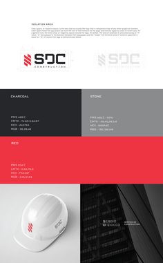 the logo for soc construction is shown in black and white, with red accents on it