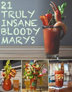 these 21 crazy Bloody Marys may have gone a liiiiiittle too far Dill Pickle Vodka, Recipes Using Dill, Pickle Vodka, Bacon Chicken, Dill Pickle, Bar Drinks, Party Drinks, The Glass