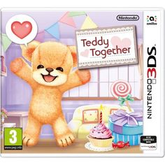 the nintendo 3ds has a teddy bear holding up a sign that says teddy together