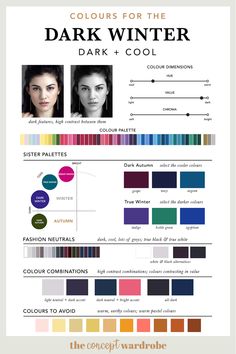 Outfit Ideas Deep Winter, Deep Winter Color Season Outfits, Colour Season Analysis Winter, Deep Winter Palette Capsule Wardrobe, Capsule Wardrobe For Winter Coloring, Color Season Analysis Winter, Best Colors For Winter Skin Tone, Winter Coloring Outfits, Dark Winter Colour Palette Outfits