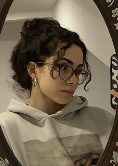 Glasses On Curly Hair, Curly Hair With Glasses Girl, Glasses For Curly Hair, Glasses And Curly Hair, Curly Hair With Glasses, Curly Girl Aesthetic, Glasses Curly Hair, Curly Hair And Glasses, Curly Hair Glasses