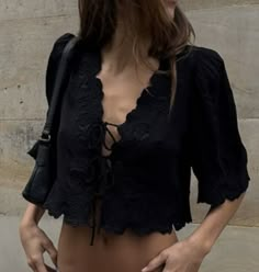 Black Blouse Outfit Aesthetic, Sheer Black Top Outfit Aesthetic, Black Lace Top Outfit Aesthetic, Black Sheer Y2k Style Tops, Black Sheer Feminine Top, Black Sheer Y2k Top, Women's Summer Fashion, Looks Vintage