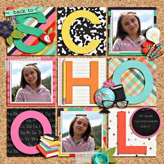 a collage of scrapbook pages with photos and letters