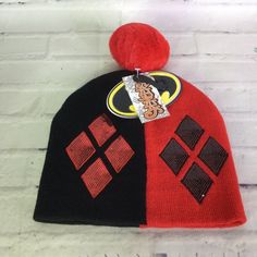 Up For Grabs Is A Brand New With Tag Dc Comics Batman Harley Quinn Sequin Knit Pom Cuff Beanie Hat Cap Black Red Color Block. Never Worn Or Used. Measurements Laying Flat Are Included In Photos, Please Compare Them To Your Own For Proper Fit! Please Refer To All Photos. Ask Any Questions Prior To Purchasing. Thanks! Black Novelty Beanie For Winter, Black Novelty Beanie One Size Fits Most, Novelty Black Beanie, One Size Fits Most, Black Novelty Beanie, Black Novelty Beanie Hat, Novelty Black Beanie Hat, Black Beanie Costume Hat For Winter, Black Beanie For Winter - Costume Hat, Themed Black Costume Hats For Winter