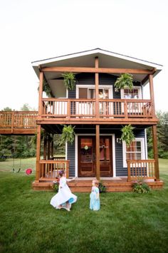 Two Story Playhouse, Design Casa Piccola, Backyard Playhouse, Build A Playhouse, Cubby House, Playhouse Outdoor, Backyard Playground, Kids Playhouse