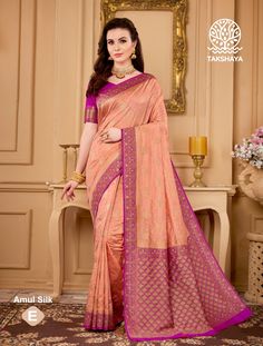 Product Name = Designer Dola Silk Women's Saree Color - Peach & Pink  Length - 6.30  Meter Contains - blouse piece incluced  Fabric - Dola Silk Care Instruction - Dry clean Note - Please contact us for any query . Peach Color Saree, Dola Silk Saree, Peach Colour, Half Saree Designs, Women's Wear, Pink Colour, Peach Color, Half Saree, Peach Pink