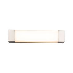 a bathroom light that is on top of a white wall mounted fixture with a dimmer