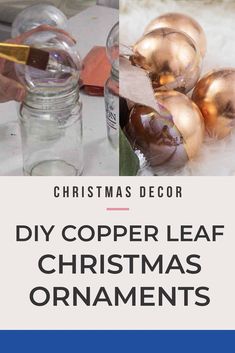 Easy DIY Copper Christmas Ornaments | DIY Christmas Decor Copper Christmas Ornaments, Farmhouse Bedroom Wall, Copper Christmas Decor, Copper Ornaments, Diy Copper, Copper Christmas, Easy Christmas Ornaments, Silver Christmas Decorations