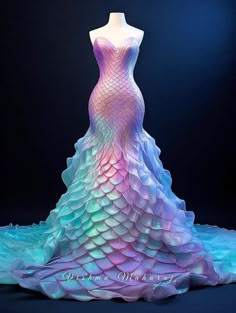 Under The Sea Fashion, Fish Gown, Vishma Maharaj, Fashion Show Themes, Gown Ideas, Sea Dress, Mermaid Outfit, Under The Sea Theme