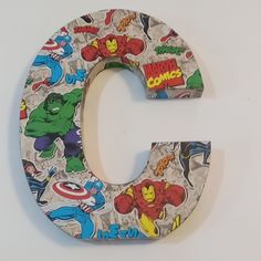 the letter c is made up of comic characters