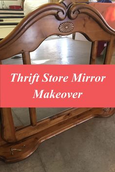 Easy Thrift Store Mirror Makeover Dresser Mirror Frame, Mirror Repurpose Upcycling, Painted Wall Mirror Ideas, Dresser Top Mirror Repurposed, Large Dresser Mirror Repurposed, Repurpose Dresser Mirror Ideas, Trifold Mirror Repurposed, Dresser With No Mirror Ideas, Small Wall Mirror Decor Ideas