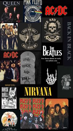 an image of rock and roll posters