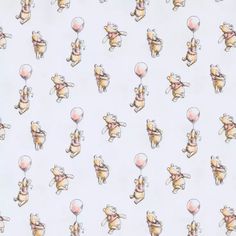 an image of winnie the pooh wallpaper with balloons