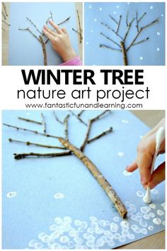 winter tree nature art project for kids