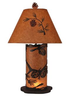 Pinecone 30 Inch Table Lamp with Nightlight Small Pine Cones, Farmhouse Table Lamps, Black Forest Decor, Rustic Table Lamps, Nightstand Light, Cabin Lighting, Tree Lamp, Arched Floor Lamp, Fixture Table