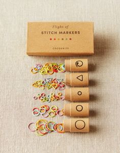 Flight of Stitch Markers in Tools - notions | String Theory Yarn Co Knitting & Crochet Tools, Rainbow Palette, Notions Bag, Crochet Tools, Different Stitches, Beer Tasting, Stitch Marker, Coloring Markers, Markers Set